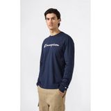 Champion 221815-BS501 Lacivert Script Shop Long-Sleeve Tee Erkek Tişört