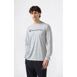 Champion 221815-EM021 Gri Script Shop Long-Sleeve Tee Erkek Tişört