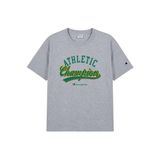 Champion 222392-EM021 Crewneck T-Shirt Gri Yuvarlak Yaka Düz Erkek T-Shirt