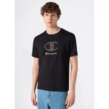 Champion 222392-KK001 Crewneck T-Shirt Siyah Yuvarlak Yaka Düz Erkek T-Shirt