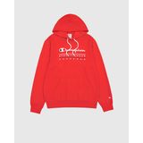 Champion Baskılı Kapüşonlu Sweatshirt, Erkek, Kırmızı, L