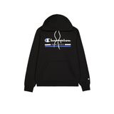Champion Baskılı Kapüşonlu Sweatshirt, Erkek, Siyah, S