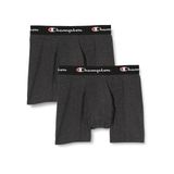 Champion Core 2'li Paket Boxer, Erkek, Koyu Gri Melanj, S