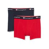 Champion Core 2'li Paket Boxer, Erkek, Lacivert / Kırmızı, S