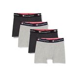 Champion Core 4'lü Paket Boxer, Erkek, Açık Gri Melanj / Koyu Gri Melanj, S