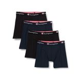 Champion Core 4'lü Paket Boxer, Erkek, Lacivert / Siyah, L