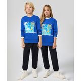 Champion Play With Graphics Crewneck Sweatshirt 08-16 yaş çocuk erkek Mavi Sweatshirt - 306909-BS008