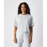 Champion Reverse Weave Core Crop SS Tee Kadın Gri Tişört - 117874-EM004