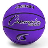 Champion Sports Kauçuk Resmi Basketbol, Ağır Hizmet Tipi - Pro-Stil Basketbol Topları, Çeşitli Boyutlar - Premium Basketbol Ekipmanları, İç Mekan Dış Mekan - Beden Eğitimi Malzemeleri (Beden 7, Mor)