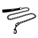 ChampWei Küçük Orta Büyük Köpekler için Madde Siyah Metal Köpek Tasması, Zincir Bağlantısı Anti Chew 3.5-4FT Güçlü Anti Isırık Köpek Tasma Rahat ve Nefes Alabilir örgü Yastık Kolu… (XL(4FT* 4.0MM))