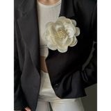 Chance Gift Elegant Iğneli Yaka Çiçeği Inci Taşlı Çiçek Broş Kumaş Yakagülü Ceket Elbise Şapka Için Şık Aksesuar