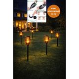 Chance Gift Solar Alev Efektli Bahçe Lambası LED Dış Mekan Şarjlı Dekoratif Aydınlatma *4 Adet*