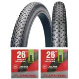 Chaoyang 26 Jant 26X4.0 Fat Bike Dış Lastiği Big Daddy H-5176 X 2 Adet + İç Lastik Seti