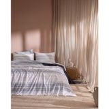 Chapeiry King Size%100 Pamuk Ranforce Baskılı Çarşaflı Nevresim Takımı - Beyaz/Lacivert