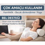 Chaprin Visco Ortopedik Çok Amaçlı Silindir Yastık – Boyun, Bel ve Bacak Destekli Rulo Yastık - Beyaz