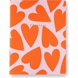 Chapters Pink & Orange Hearts Canvas Not Defteri - Standart