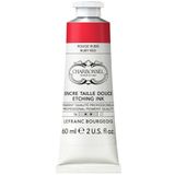 Charbonnel bakır baskı boyaları, yüksek pigmentli derin baskı rengi, mükemmel ışık haslığı, vegan, canlı renkler, yaşlanmaya dayanıklı, 60 ml tüp - yakut kırmızısı