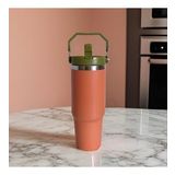 Charcoal Flip Straw Çift Duvar Yalıtımlı Paslanmaz Çelik 0.89 Lt Pipetli Termos