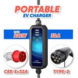 Charge MOBILE 22KW Taşınabilir Elektrikli Araç Şarj Istasyonu