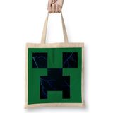 Charged Creeper Fans Creeper Minecraft Bez Çanta Uzun Saplı - Açık Bej - 40 X 40