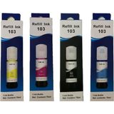 Chargink Epson 101/103 Muadil Mürekkep Takımı 70 ml Epson Ecotank L Serisi Uyumlu - Kırmızı - Mavi - Siyah - Sarı