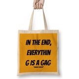 Charlie Chaplin Quotes Art Gift - Vintage Retro Style Bez Çanta Uzun Saplı - Açık Bej - 40 X 40