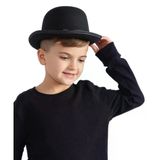 Charlie Chaplin Stil Çocuk Şapkası – Siyah Melon Parti Şapkası Mirsm0010k-E243