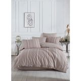 Charlotte Bella Gold Natural Çift Kişilik Pamuklu Nevresim Takımı (Çarşafı Lastikli) - Vizon - 200 x 220 cm
