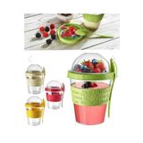 Charlotte Candle 600 ml Kaşıklı Diyet Bardağı Taşınabilir Yemek Saklama Kabı Piknik Seti Ve Müsli Bardağı Mama Kabı