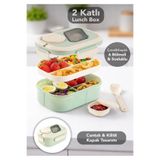 Charlotte Candle Beslenme Kabı Sosluk Bölmeli 2 Katlı 6 Bölmeli Kilitli Kapak Yemek Kabı