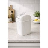 Charlotte Candle Döner Kapaklı Beyaz 2.5 Litre Mini Banyo Çöp Kovası - Tuvalet Çöp Kutusu Banyo Mutfak Düzenleyici