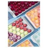 Charlotte Candle Mavi 33 Bölmeli Kapaklı Küre Buz Kalıbı Dondurma Kalıbı Buz Saklama Kabı Sunumluk Damla Buz Topu