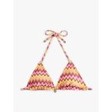 Charm Detaylı Desenli Üçgen Bikini Üstü