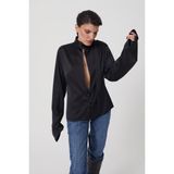 Charm in Urban Straplez Asimetrik Bluz - Siyah