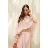Charm Salaş Pembe Crop Pantolon Takım
