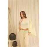 Charm Salaş Sarı Crop Pantolon Takım