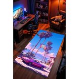 Charmbi Grand Theft Auto Desenli Kaymaz Taban Makinede Yıkanabilir Gaming Oyuncu Gamer Genç Odası Halısı - Çok Renkli - 100 x 150 cm