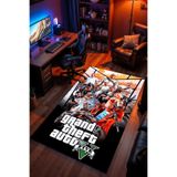 Charmbi Grand Theft Auto Desenli Kaymaz Taban Makinede Yıkanabilir Gaming Oyuncu Gamer Genç Odası Halısı