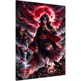 Charmbi Itachi Naruto Dekoratif Metal Poster Tablo – Canlı Renk Parlak Yüzey Modern Oda Duvar Dekoru - 20 x 30 - Çok Renkli