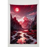 Charmbi Kızıl Ay Vadisi Duvar Örtüsü – Büyük Boy Tapestry Duvar Halısı, Oyun Anime Film Oda Dekor - 100 x 140 cm
