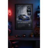 Charmbi Nissan Skyline GT-R R34 Ahşap Çerçeveli Poster Hediyelik Duvar Tablosu Baskı 15x21 | 21x30 | 30x42