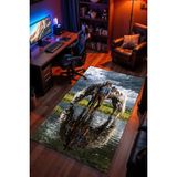 Charmbi Red Dead Redemption 2 Desenli Kaymaz Taban Makinede Yıkanabilir Gaming Oyuncu Gamer Genç Odası Halısı - Çok Renkli - 180 x 250 cm