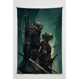 Charmbi The Witcher Duvar Örtüsü – Büyük Boy Tapestry Duvar Halısı, Oyun Anime Film Oda Dekor - 50 x 70 cm