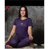 Charme Kadın Milan Bisiklet Yaka Kısa Kol Pijama Takımı K300/250- 1 Adet Mor-M