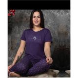 Charme Kadın Milan Bisiklet Yaka Kısa Kol Pijama Takımı K300/250- 1 Adet Mor-S