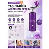 Charmer Princesses Profesyonel Airbrush Seti Kablosuz Şarjlı Boya Tabancası Mini Kompresör - 03mm