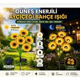 Charmer Princesses Solar Güneş Enerjili Ayçiçeği Bahçe Lambası 8 LED IP65 Su Geçirmez Dekoratif Dış Mekan Aydınlatma - 2 adet