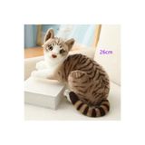 charmerprincesses Gerçek tekir kedi peluş oyuncak 25 cm oturan tekir kedi PELUŞ KEDİ İTHAL ÜRÜN ÇİFT RENK