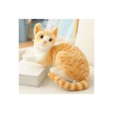 charmerprincesses Gerçek tekir kedi peluş oyuncak 25 cm oturan tekir kedi PELUŞ KEDİ