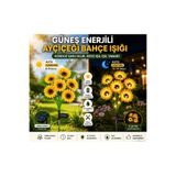 charmerprincesses SOLAR LED BAHÇE LAMBASI GÜNEŞ ENERJİLİ DEKORATİF AY ÇİÇEĞİ BAHÇE IŞIĞI IP65 2 ADET
